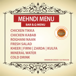 Mehndi Daig Catering in Lahore BAR.B.Q MENU