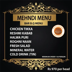 MENDHI BBQ MENU