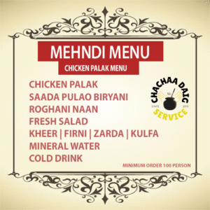 CHICKEN PALAK MENU