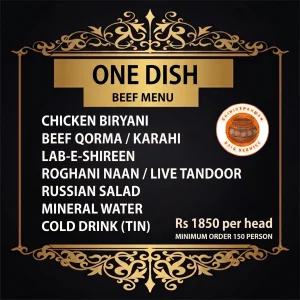 BEEF ONE DISH MENU